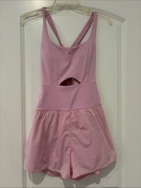 Amazon Pink Athletic Romper with Skirted Shorts